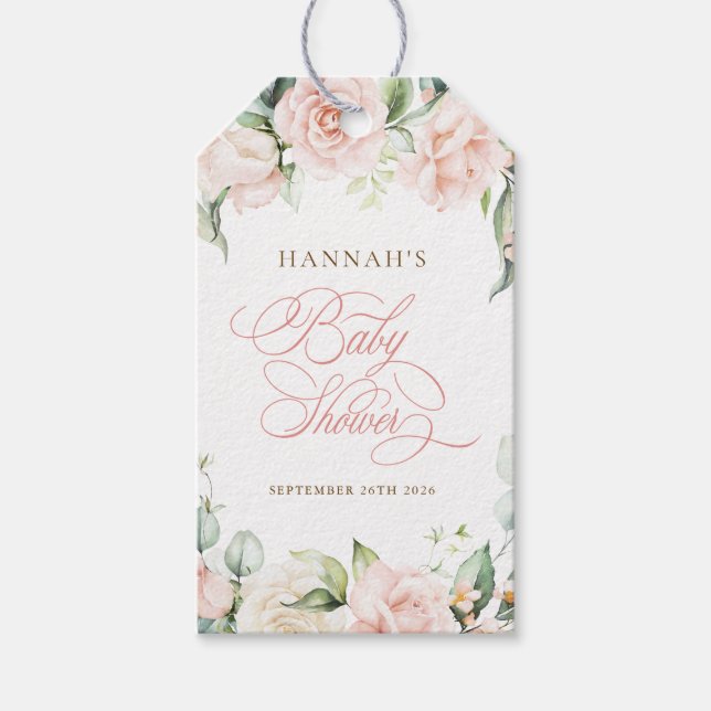 Presentkort för Baby in Bloom Blomster Baby Shower Presentetikett (Framsidan)