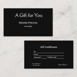 presentkort för blåvita klassiska företagscertifik visitkort