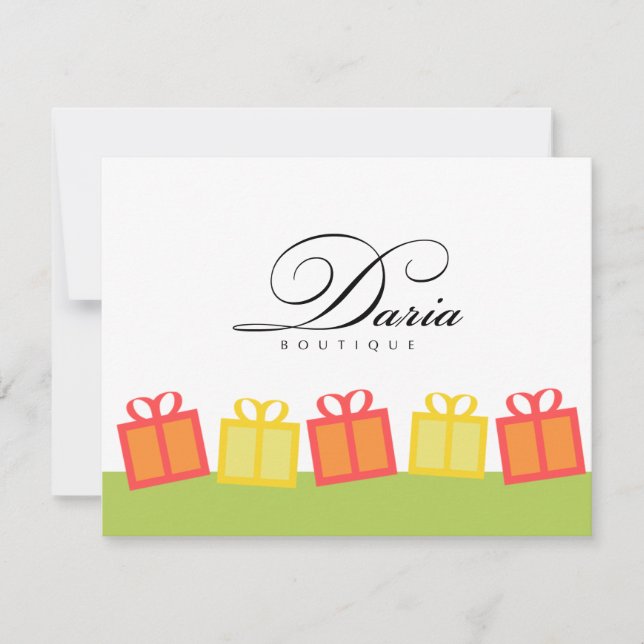 Presentkort för butiksaffärer (Framsida)