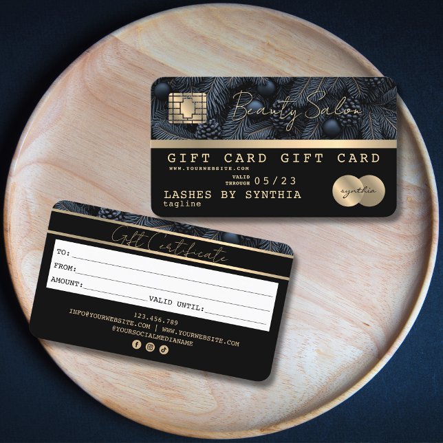 Presentkort för elegant Modern Guld Kredit-kort Visitkort (Skapare uppladdad)