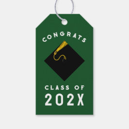 Presentkort för examensfirande i grönt presentetikett