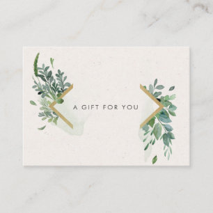 presentkort för grön vattenfärg i guld visitkort