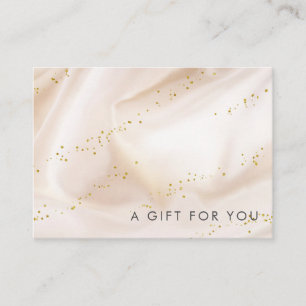 presentkort för guld i glitter silke visitkort