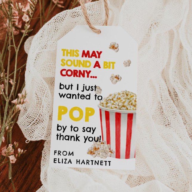 Presentkort för kärlek till popcorn presentetikett (Skapare uppladdad)