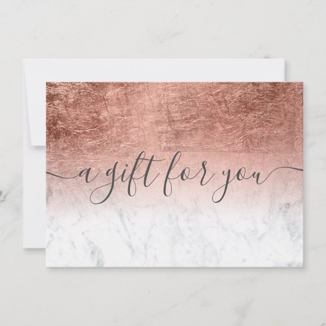 presentkort för marble ro guld foil ombre (Framsida)