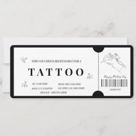 Presentkort för minimalistisk tatuering inbjudningar