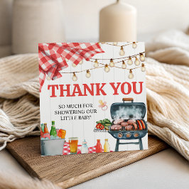 Presentkort för Picnic Gingham Baby-Q Gåvor Etiketter