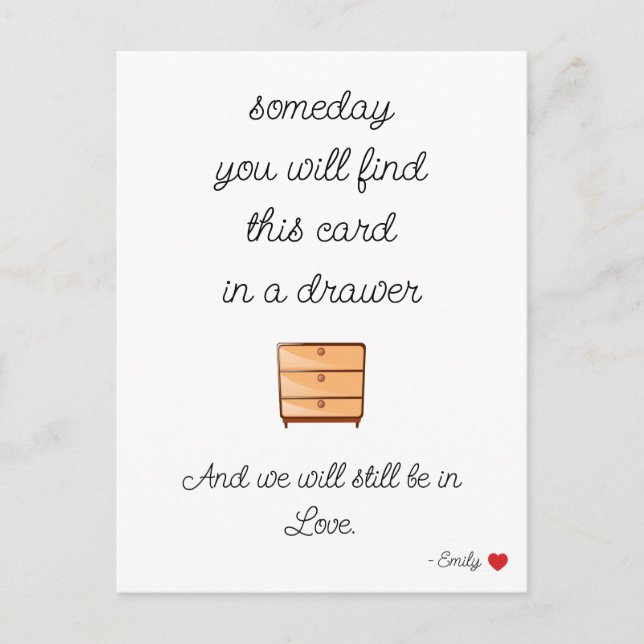 Presentkort för pojkvän till honom årsdag Kärleksk Meddelande Vykort (Framsida)