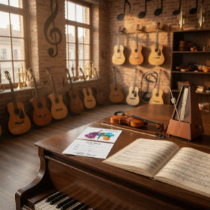 Presentkort för skräddarsydda musiklektioner fyrkantigt visitkort