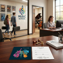 Presentkort för skräddarsydda musiklektioner fyrkantigt visitkort