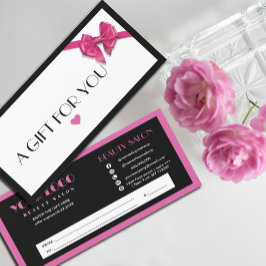 Presentkort för svart och Shock rosa logotyp