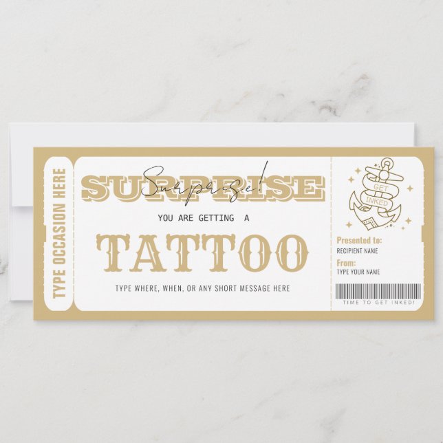 Presentkort för Tattoo-presentkort med överlägsen  Inbjudningar (Framsida)