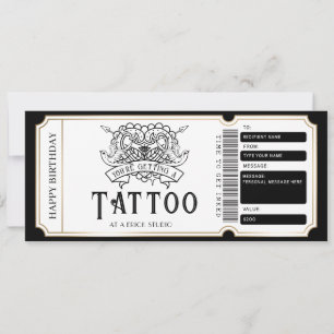 Presentkort för tatuering inbjudningar