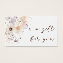 Presentkort för torkade blommor, elegant visitkort