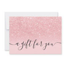 Presentkort för unga exemplar av Girly rosa glitte