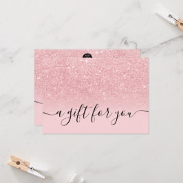 Presentkort för unga exemplar av Girly rosa glitte