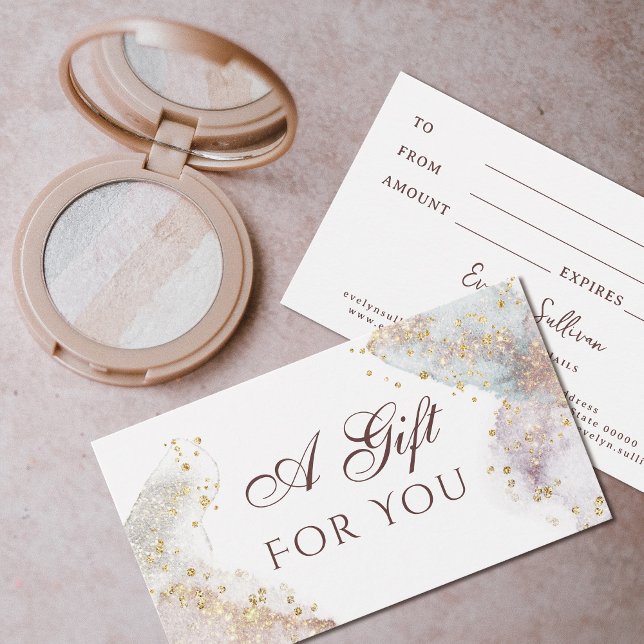 Presentkort för vattenfärgformer i glitter visitkort (Skapare uppladdad)