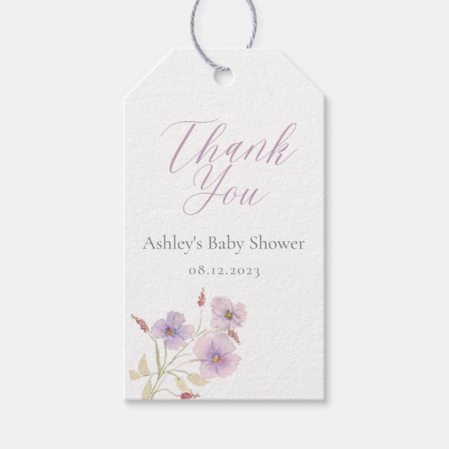 Presentkort för vildblomma presentetikett (Framsidan)