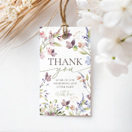 Presentkort för Wildflower-babyshower Presentetikett