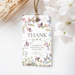 Presentkort för Wildflower-babyshower Presentetikett
