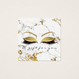 Presentkort Glitter Lash Makeup White Guld Fyrkantigt Visitkort