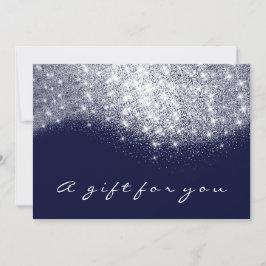Presentkort Glitter Silver Grått Blå flottan