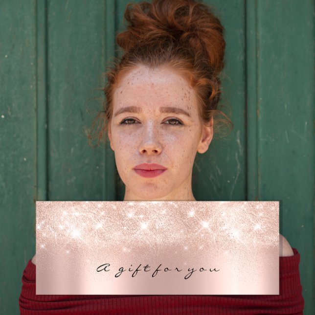 Presentkort Glitter Spark Grått Makeup Small1 Litet Visitkort (Gift Certificate Glitter Spark Gray Makeup Small)