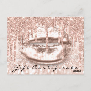 Presentkort Glitter Sparkly Kiss Läppar Makeup Vykort
