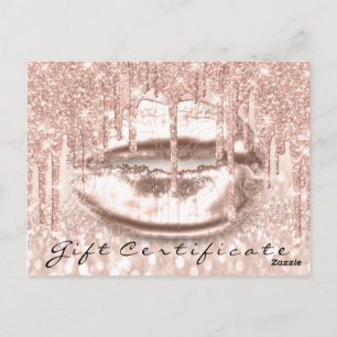 Presentkort Glitter Sparkly Kiss Lip Makeup Vykort