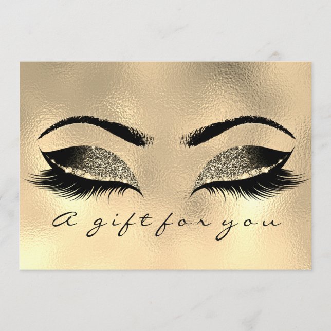 Presentkort  Guld Lash Extensi Makeup (Framsida)