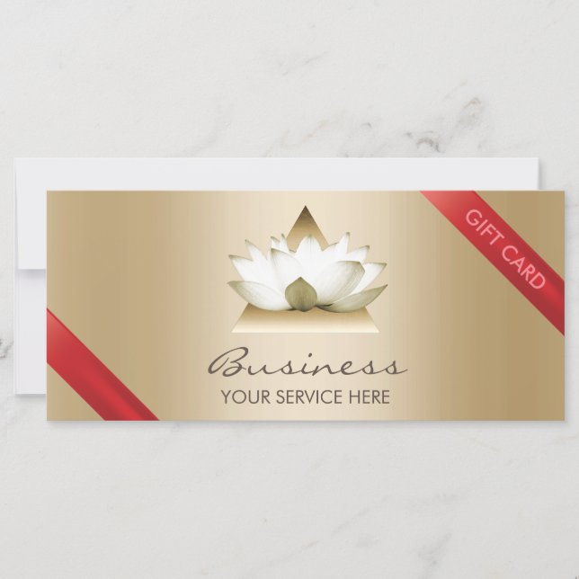 Presentkort | Guld Lotus Logotyp Spa & Salon (Framsida)