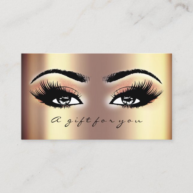 Presentkort Guld Ro Coral Lash Makeup Rabattkort (Framsida)