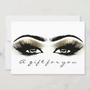 Presentkort Guld White Lash Öga Makeup