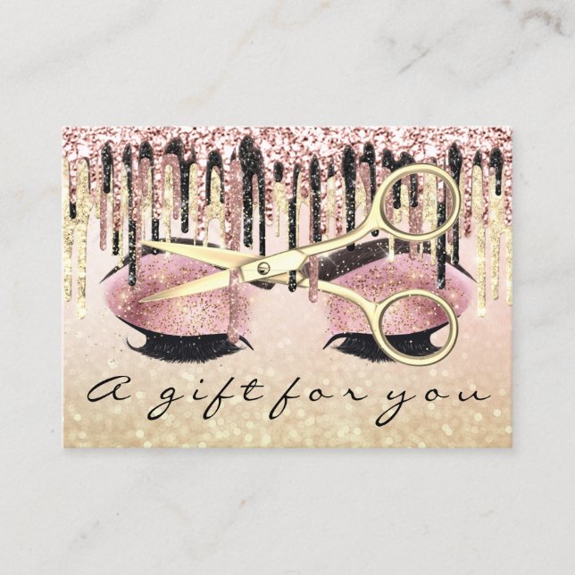 Presentkort Hairdresser Ro Blus Makeup Lash Visitkort (Framsida)