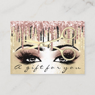 Presentkort Hairdresser Ro Guld Drip Makeup Visitkort