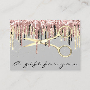 Presentkort Hairdresser Ro Guld Makeup Grått Visitkort