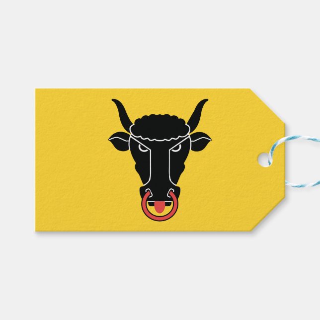 Presentkort med flagga från kantonen Uri, Schweiz Presentetikett (Framsidan (Horisontell))