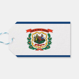 Presentkort med flaggan för West Virginia, USA Presentetikett