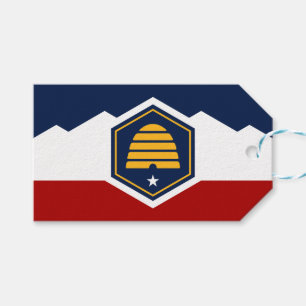 Presentkort med ny flagga från Utah, USA Presentetikett
