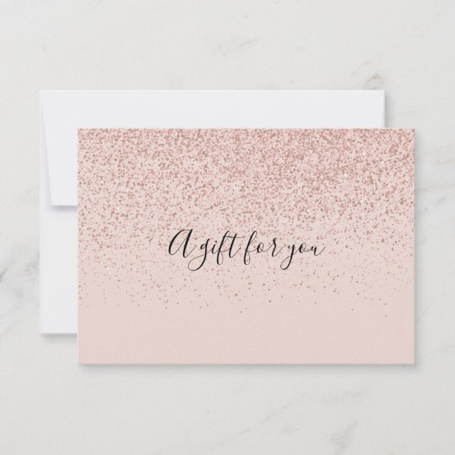 Presentkort med roséguldglitter (Framsida)