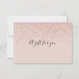 Presentkort med roséguldglitter