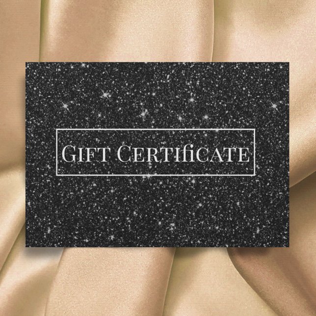 Presentkort Modern Black Glitter Salon Spa (Skapare uppladdad)