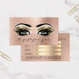 Presentkort Peach Ro Guld Lash Makeup Visitkort