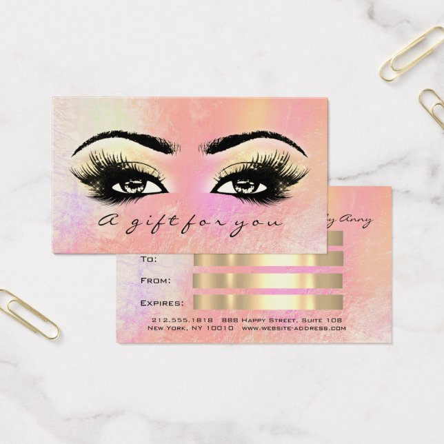 Presentkort Peach Ro Ombre Lash Makeup Visitkort (Kontor)