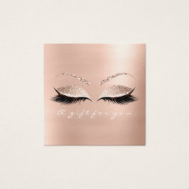 Presentkort Ro Glitter Lash Makeup White Fyrkantigt Visitkort