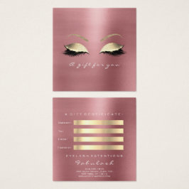 Presentkort Ro Red Bean Guld Lash Makeup Fyrkantigt Visitkort