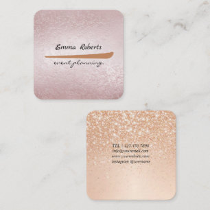 Presentkort Rosa och Vit Glitter Modernt Visitkort