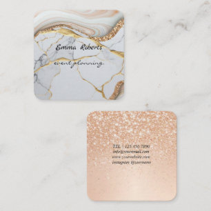 Presentkort Rosa och Vit Glitter Modernt Visitkort