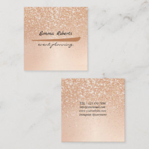 Presentkort Rosa och Vit Glitter Modernt Visitkort