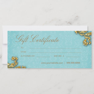 Presentkort Salon Spa Gold Leaf Blue